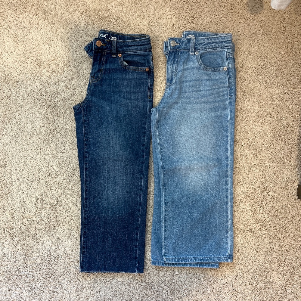 Cat & Jack crop wide leg jeans girl size 8